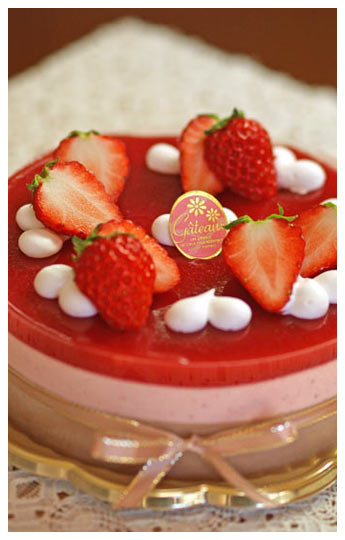 チョコとイチゴのムース（盛りつけ例）